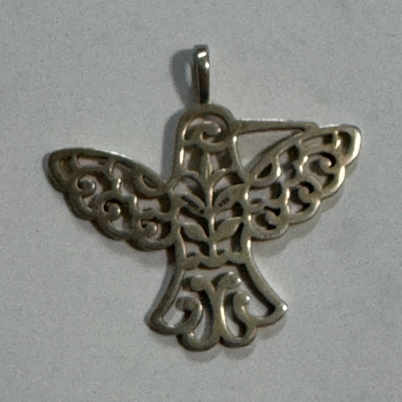 James Avery Retired Vintage Open Work Sterling Hummingbird Pendant - Rare - Picture 2 of 3